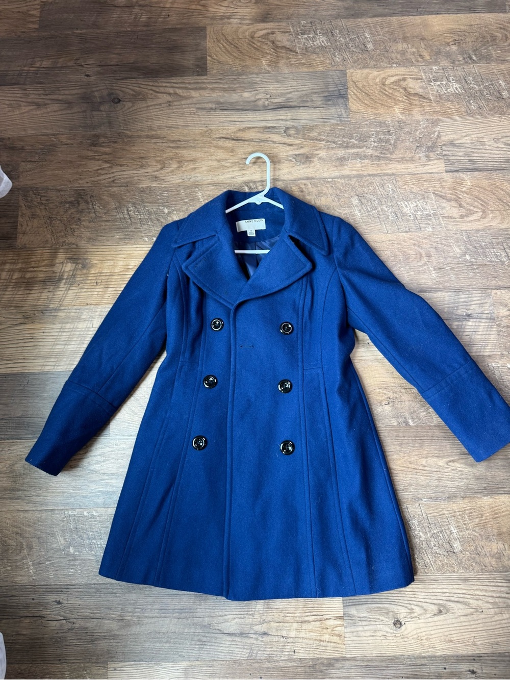 Anne Klein Royal Blue Double-Breasted Peacoat